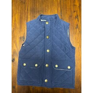 Hope‎ & Henry Quilted Vest Size S Boys Girls Blue Plaid Lined Snap Button